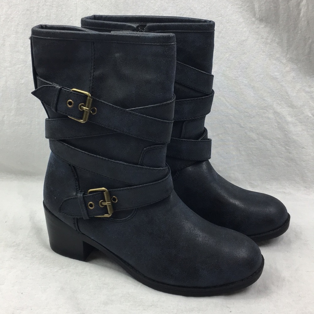 NEW GC Shoes Boots - Dark Blue Buckle Heels